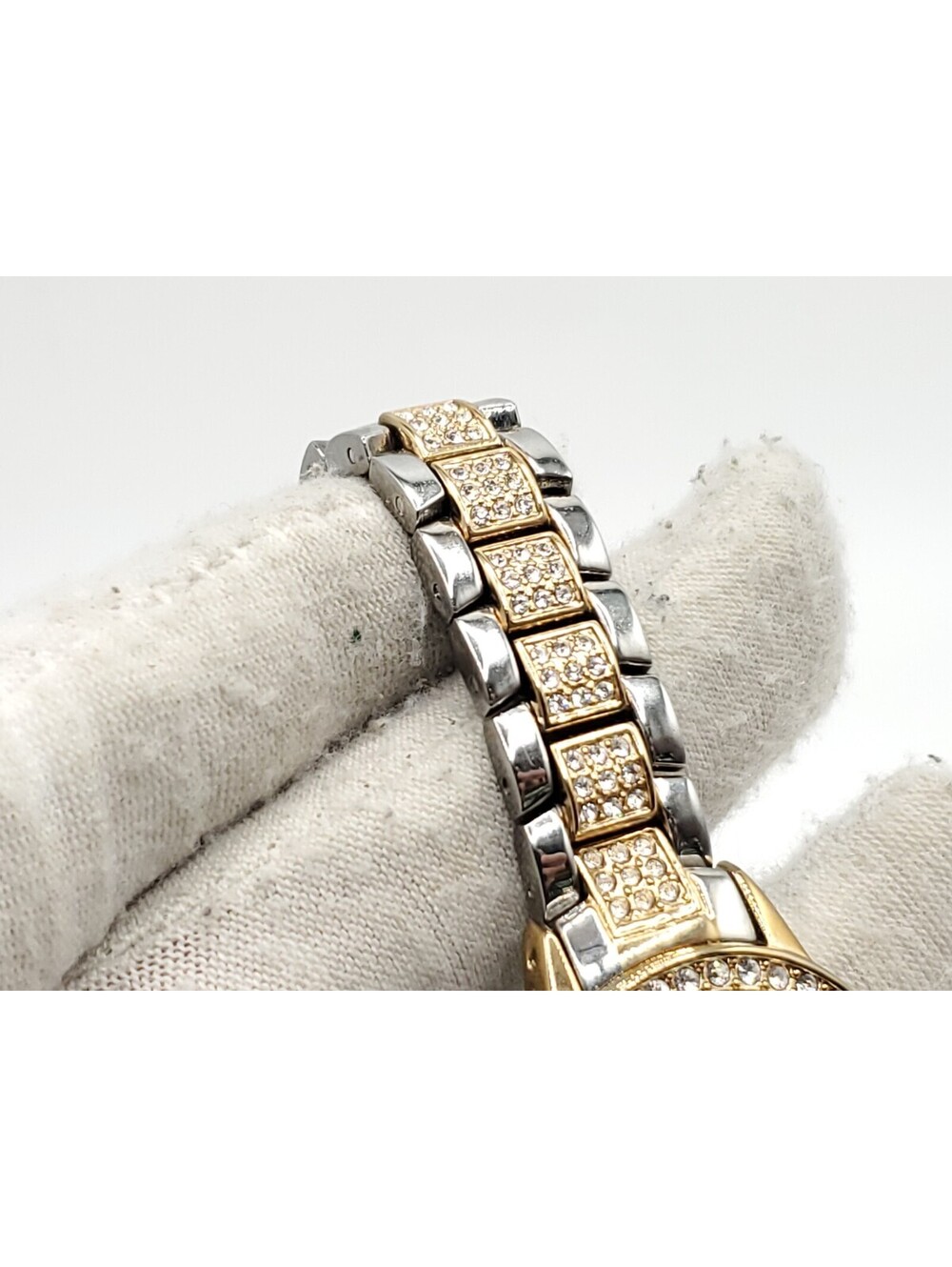 Anne Klein Rhinestone Watch Womens New Battery Two-Tone 25mm - Picture 8 of 11